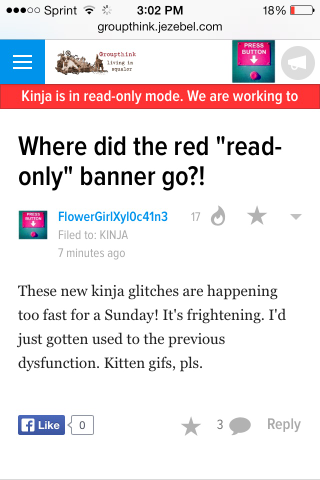 Illustration for article titled Where did the red "read-only" banner go?!